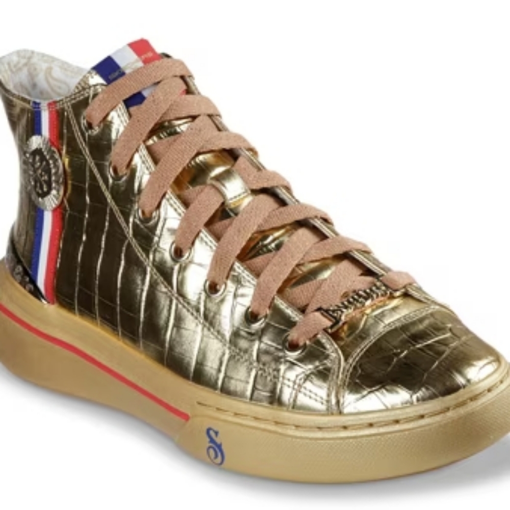 Skechers Snoop Dog gold Hi Top Tennis Shoes Sneakers  size 8.5  Womens New